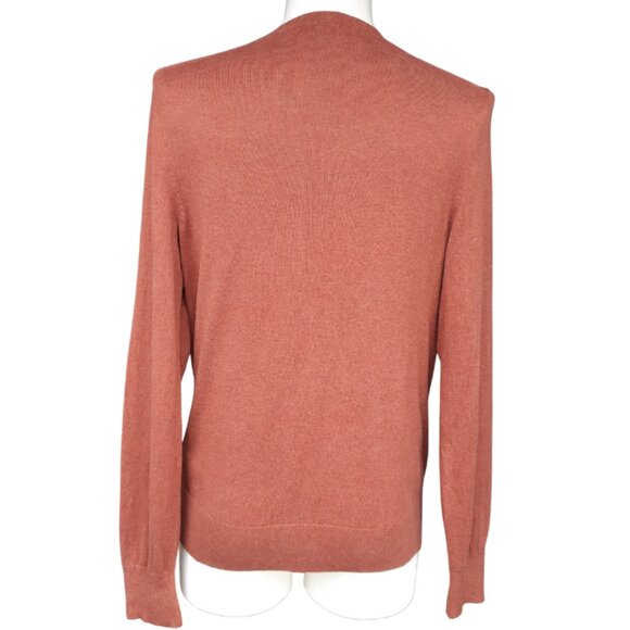 Banana Republic SZ M Luxury Blend Burnt Orange V-Neck Men's Sweater - Picture 2 of 12